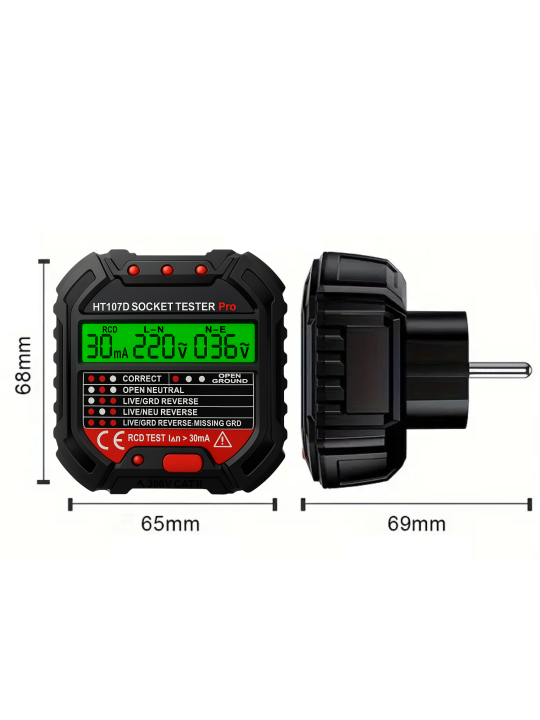 TESTER NAPIĘCIA GNIAZDEK DO GNIAZDKA 230V elektrycznego z wyświetlaczem
