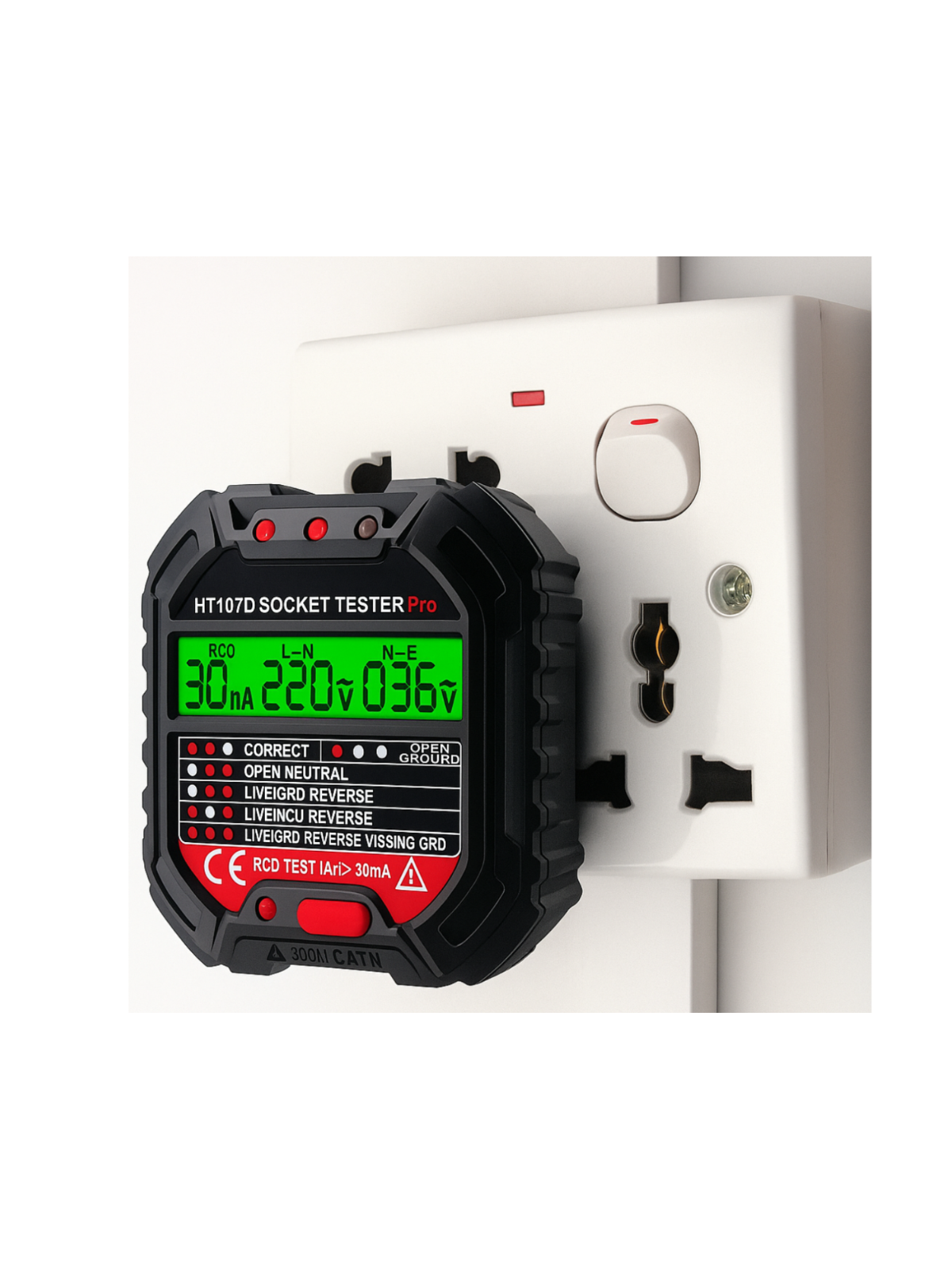 TESTER NAPIĘCIA GNIAZDEK DO GNIAZDKA 230V elektrycznego z wyświetlaczem